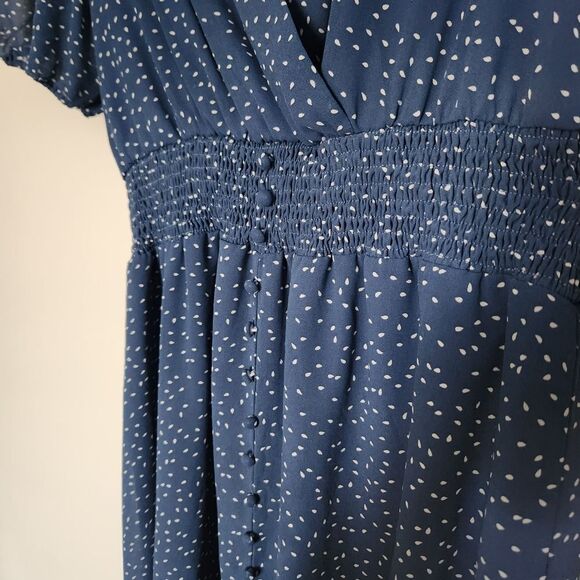 Fashion Womens Midi Hi-low V-Neck Lined Patterned Dress Size XL - Picture 4 of 7